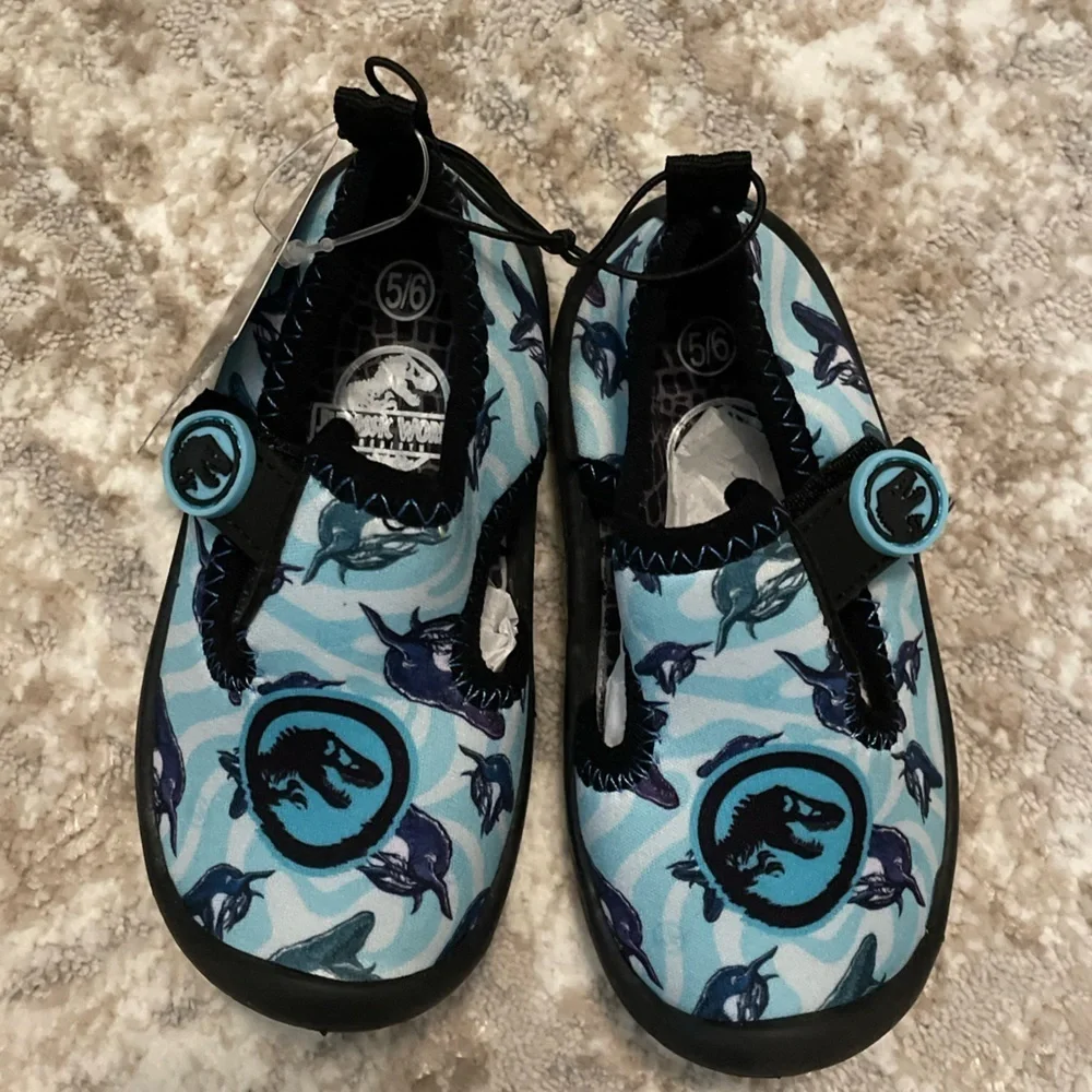 Jurrasic World Kids Blue Dinosaur Water Shoes size 5/6C-NWT
